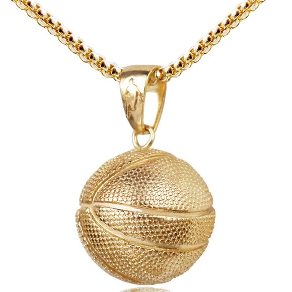 3D Basketball Gold Color Pendant Chain - New - Picture 5 of 5